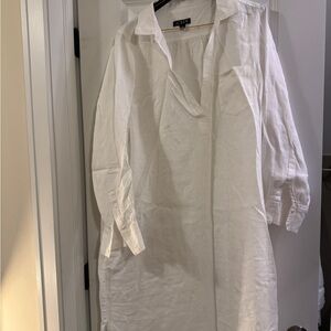 J. Crew White Linen Tunic Shirt Dress